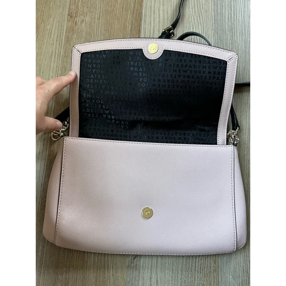 Kate‎ Spade Addison Laurel Way Crossbody Shoulder Bag Chain Pink Black
